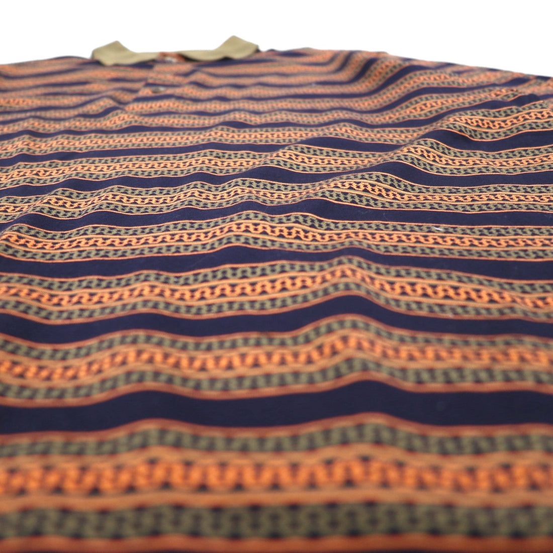 Christian Dior SPORTS 90s Striped Polo Shirt L Khaki Navy Cotton Made in Japan