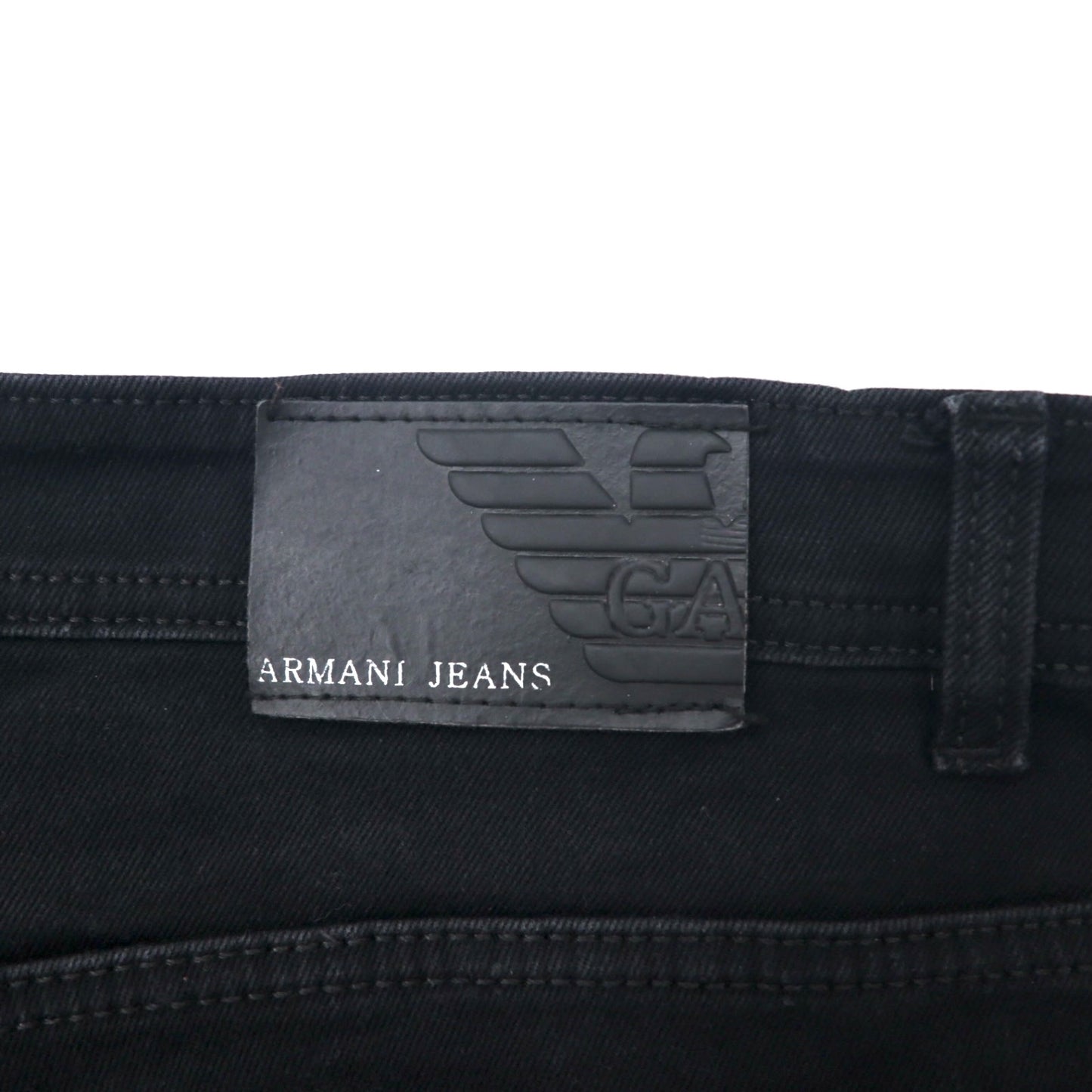 ARMANY JEANS イタリア製 ダメージ加工 ブラック ジーンズ デニムパンツ 36 コットン テーパード ストレッチ ジッパーフライ