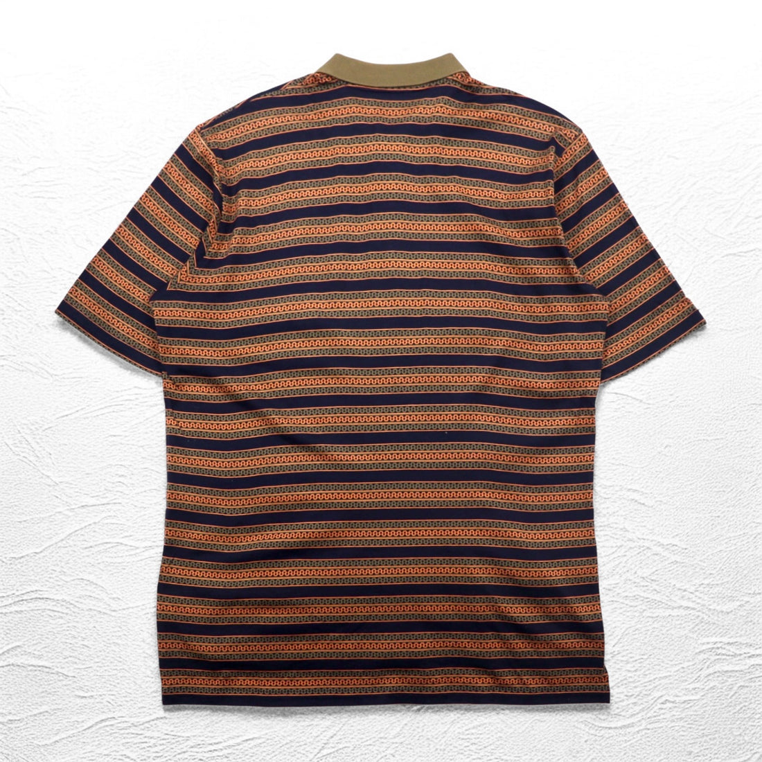 Christian Dior SPORTS 90s Striped Polo Shirt L Khaki Navy Cotton Made in Japan