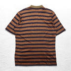 Christian Dior SPORTS 90s Striped Polo Shirt L Khaki Navy Cotton Made in Japan