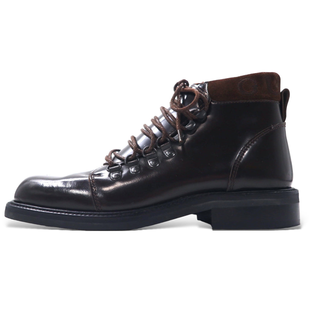 日本然リトテ-古着オンライン-GUCCI レースアップ ショートブーツ チャッカブーツ 23.5cm ブラウン レザー 104 0153 イタリア製-GUCCI Lace-up Short Boots Chukka Boots US6.5 Brown Leather 104 0153 Italy Made