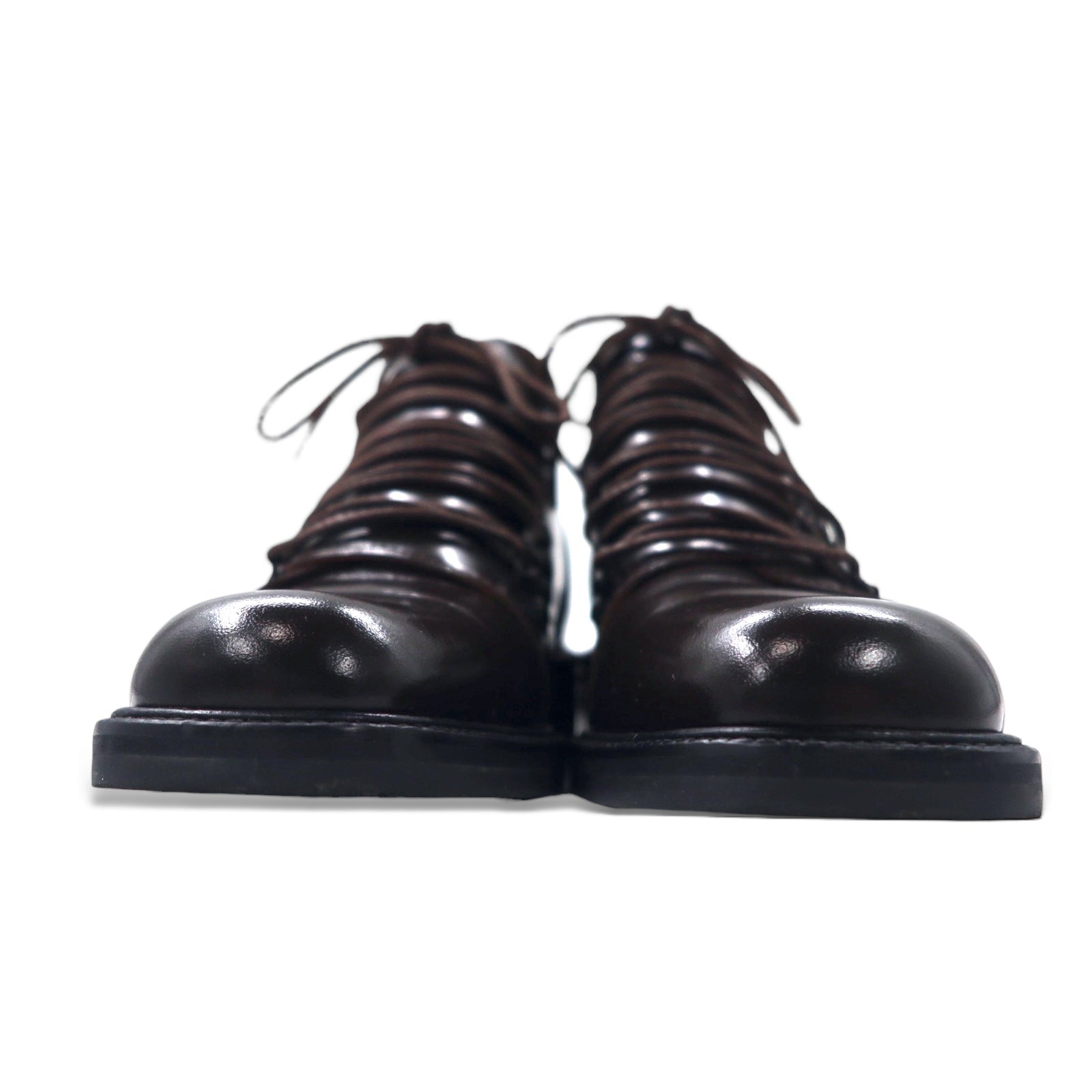 GUCCI レースアップ ショートブーツ チャッカブーツ 23.5cm ブラウン レザー 104 0153 イタリア製