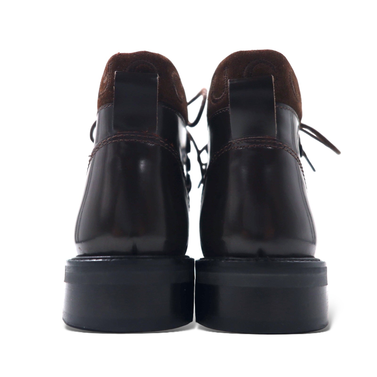 GUCCI レースアップ ショートブーツ チャッカブーツ 23.5cm ブラウン レザー 104 0153 イタリア製