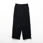 LANVIN 80s Japanese-made 2-pleat wide corduroy slacks, size M, black