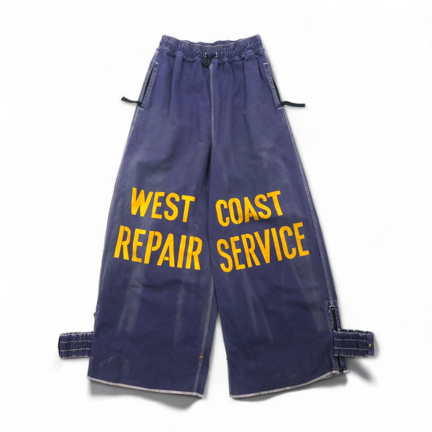 KAPITAL Repairman Track Pants, 12.5oz Broken Denim East, Flight Pants, Navy, Size L