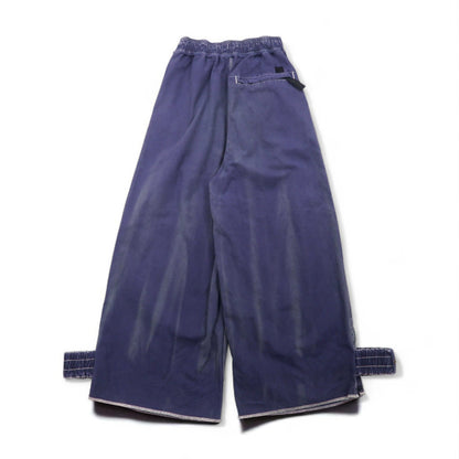 KAPITAL Repairman Track Pants, 12.5oz Broken Denim East, Flight Pants, Navy, Size L