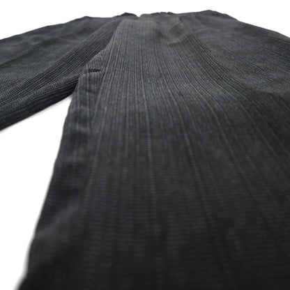 LANVIN 80年代 日本製 2タック ワイド コーデュロイ スラックス パンツ M ブラック