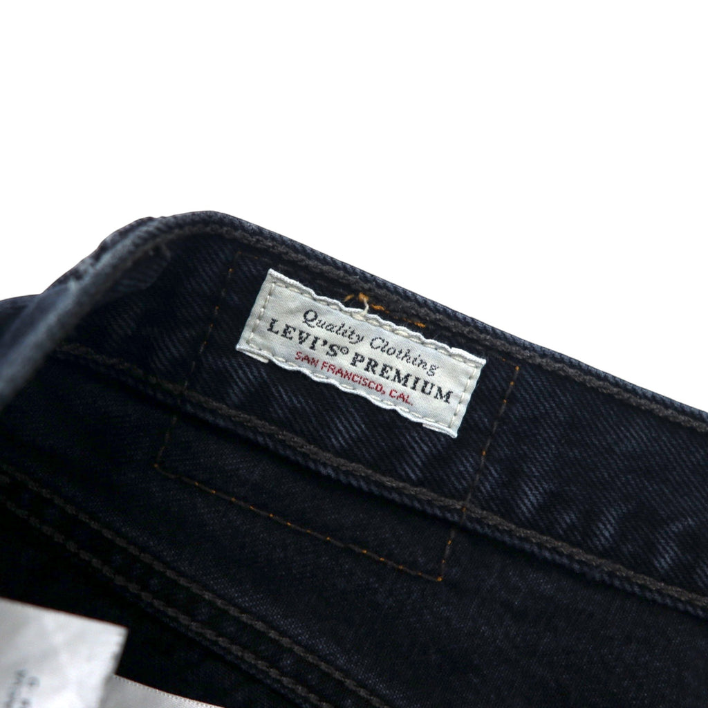 LEVI'S PREMIUM ビッグE ダメージ加工 スキニージーンズ ブラック デニムパンツ 29 コットン カットオフ 501 SKINNY BLACK LISTED 29502-0072