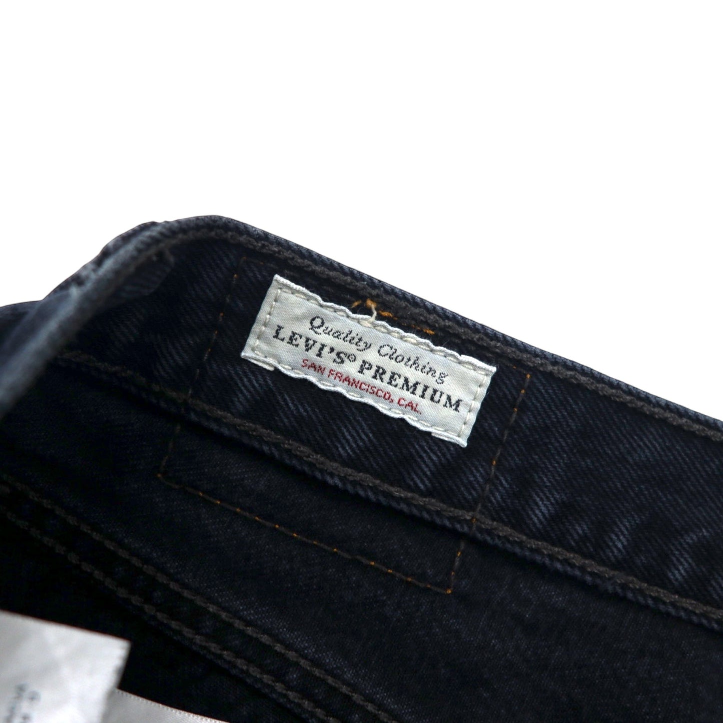 LEVI'S PREMIUM ビッグE ダメージ加工 スキニージーンズ ブラック デニムパンツ 29 コットン カットオフ 501 SKINNY BLACK LISTED 29502-0072