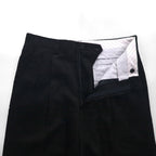 LANVIN 80s Japanese-made 2-pleat wide corduroy slacks, size M, black
