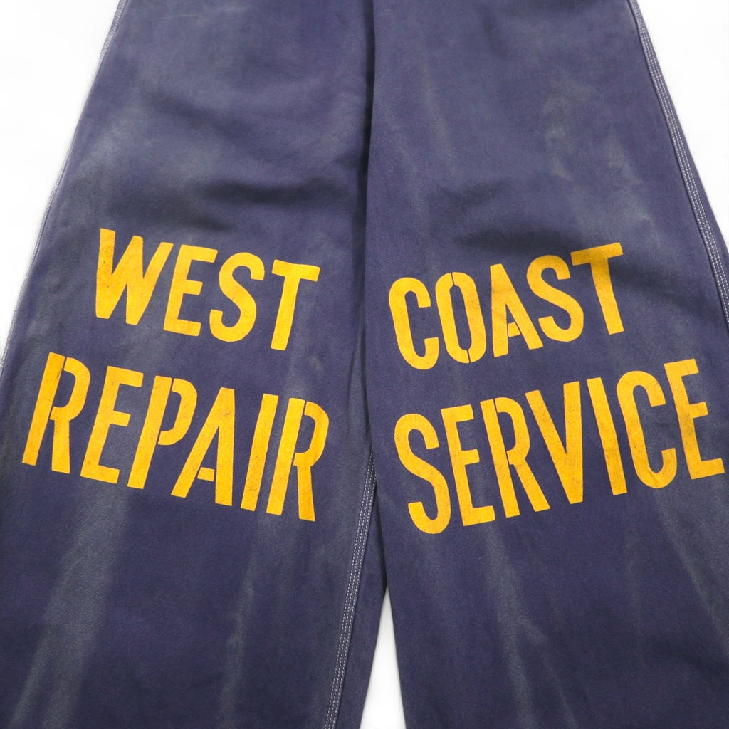 KAPITAL Repairman Track Pants, 12.5oz Broken Denim East, Flight Pants, Navy, Size L