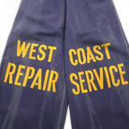 KAPITAL Repairman Track Pants, 12.5oz Broken Denim East, Flight Pants, Navy, Size L