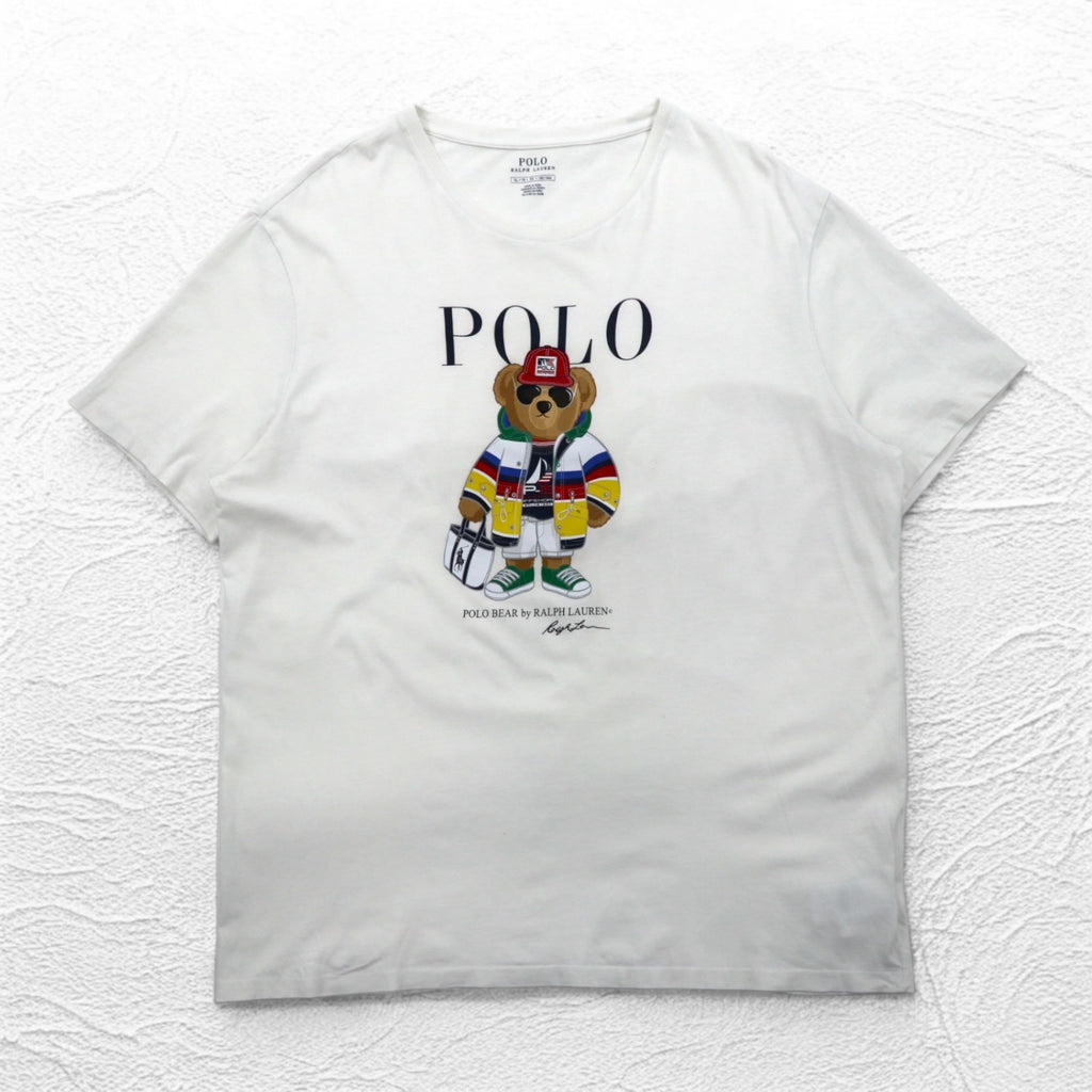 POLO RALPH LAUREN ポロベア Tシャツ XL ホワイト コットン ペルー製