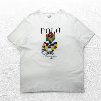 POLO RALPH LAUREN ポロベア Tシャツ XL ホワイト コットン ペルー製