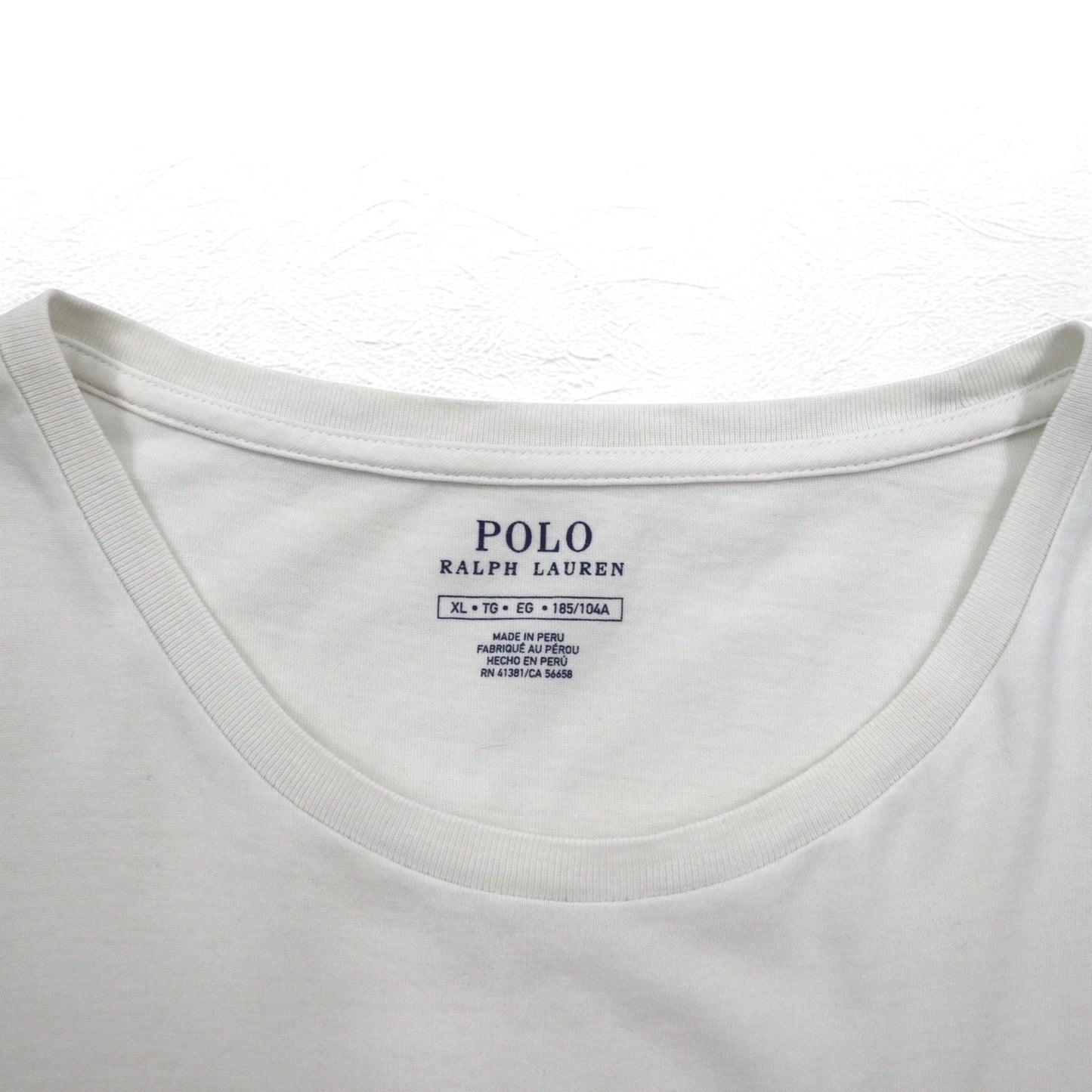 POLO RALPH LAUREN ポロベア Tシャツ XL ホワイト コットン ペルー製