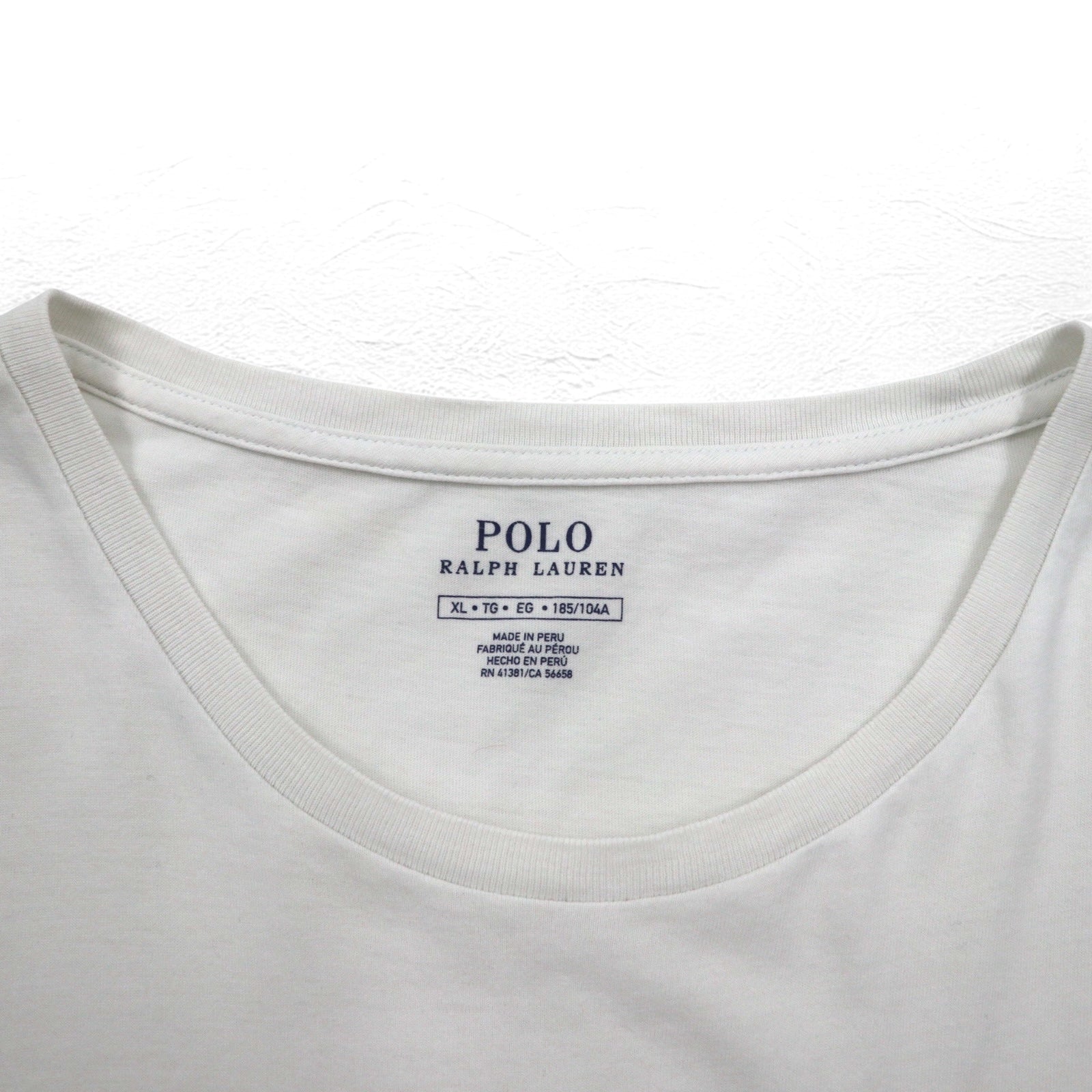 POLO RALPH LAUREN ポロベア Tシャツ XL ホワイト コットン ペルー製