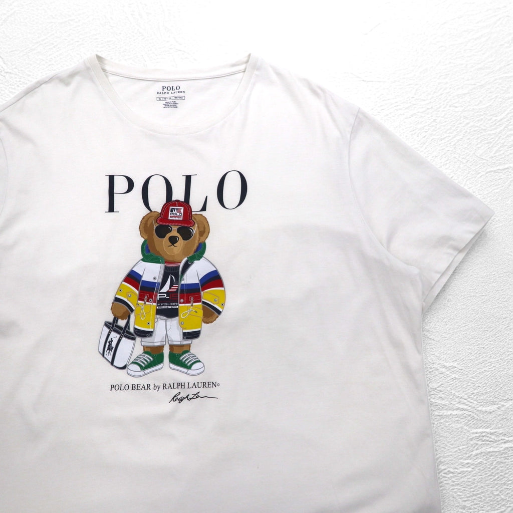 POLO RALPH LAUREN ポロベア Tシャツ XL ホワイト コットン ペルー製