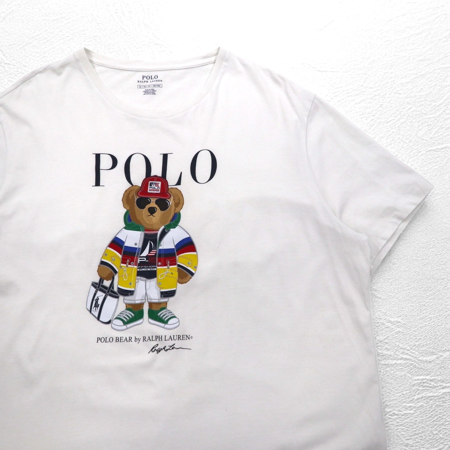 POLO RALPH LAUREN ポロベア Tシャツ XL ホワイト コットン ペルー製