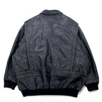 Made in France 70s CUIRS VANIFOSSE A-2 Leather Flight Jacket XL Black Leather ECLAIR Zipper Epaulettes Removable Quilted Liner