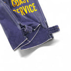 KAPITAL Repairman Track Pants, 12.5oz Broken Denim East, Flight Pants, Navy, Size L