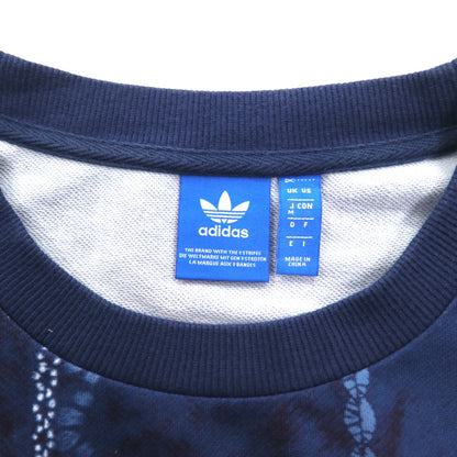 adidas originals クロップド スウェット M ネイビー ポリエステル 総柄 トレフォイルロゴ Cirande Sweat AY6896