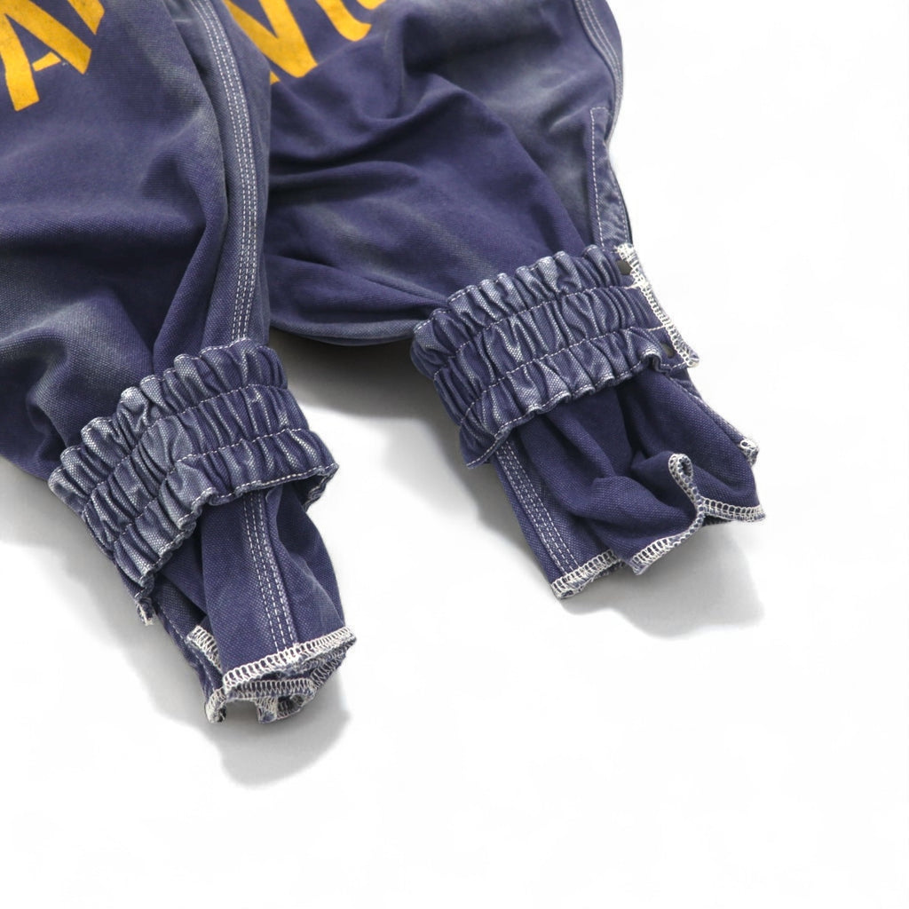 KAPITAL Repairman Track Pants, 12.5oz Broken Denim East, Flight Pants, Navy, Size L