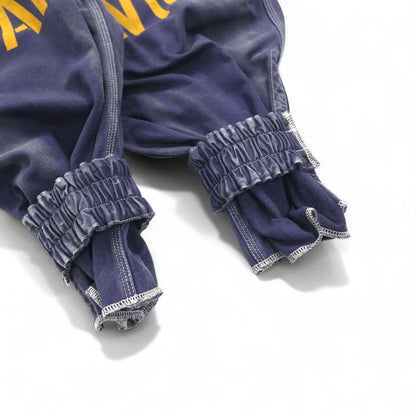 KAPITAL Repairman Track Pants, 12.5oz Broken Denim East, Flight Pants, Navy, Size L