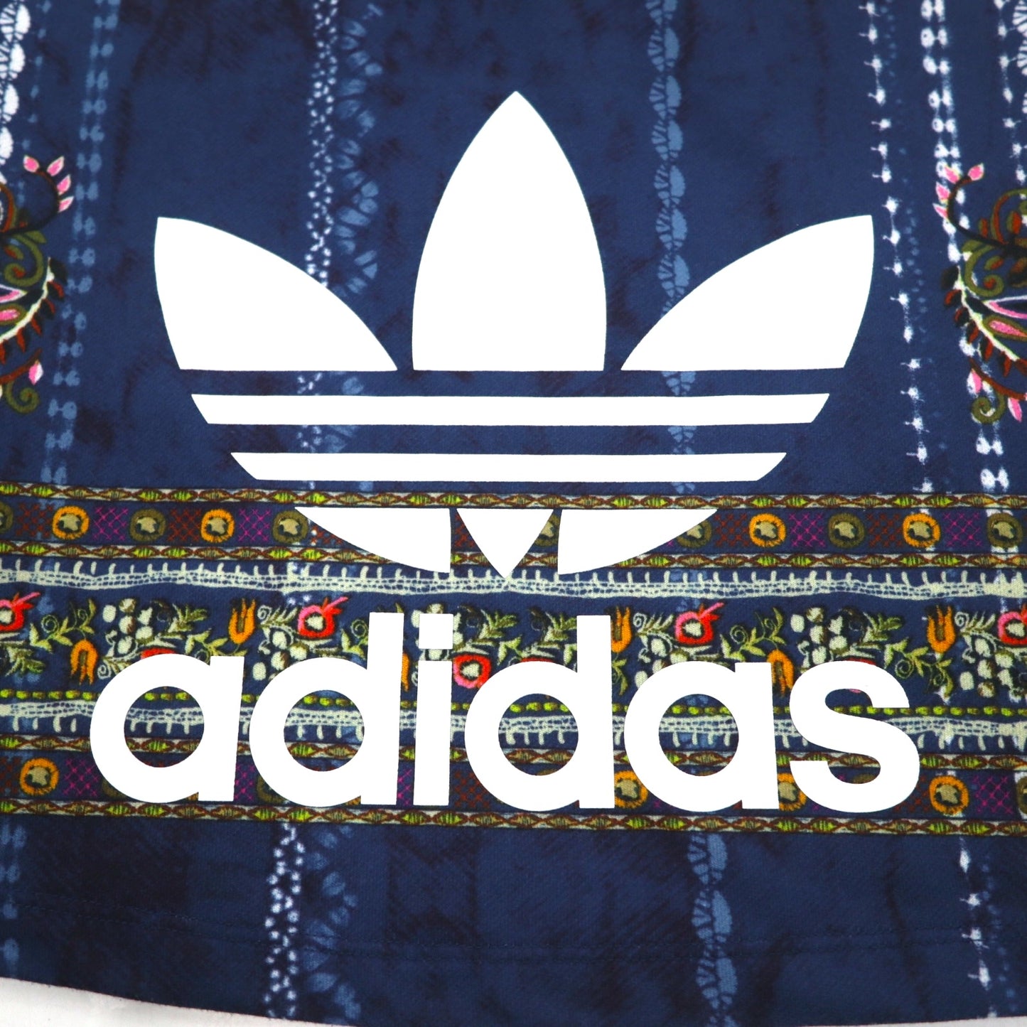 adidas originals クロップド スウェット M ネイビー ポリエステル 総柄 トレフォイルロゴ Cirande Sweat AY6896