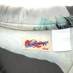 SUN SURF (Toyo Enterprises) Early Edition Japanese Crane Aloha Shirt with Old Tag, Size M, Khaki Rayon, 511, M3241B