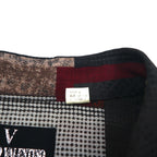 90年代 ビッグサイズ 半袖 レトロ 総柄 ポリシャツ CLAUDIO VALENTINO 4XL ブラック 総柄