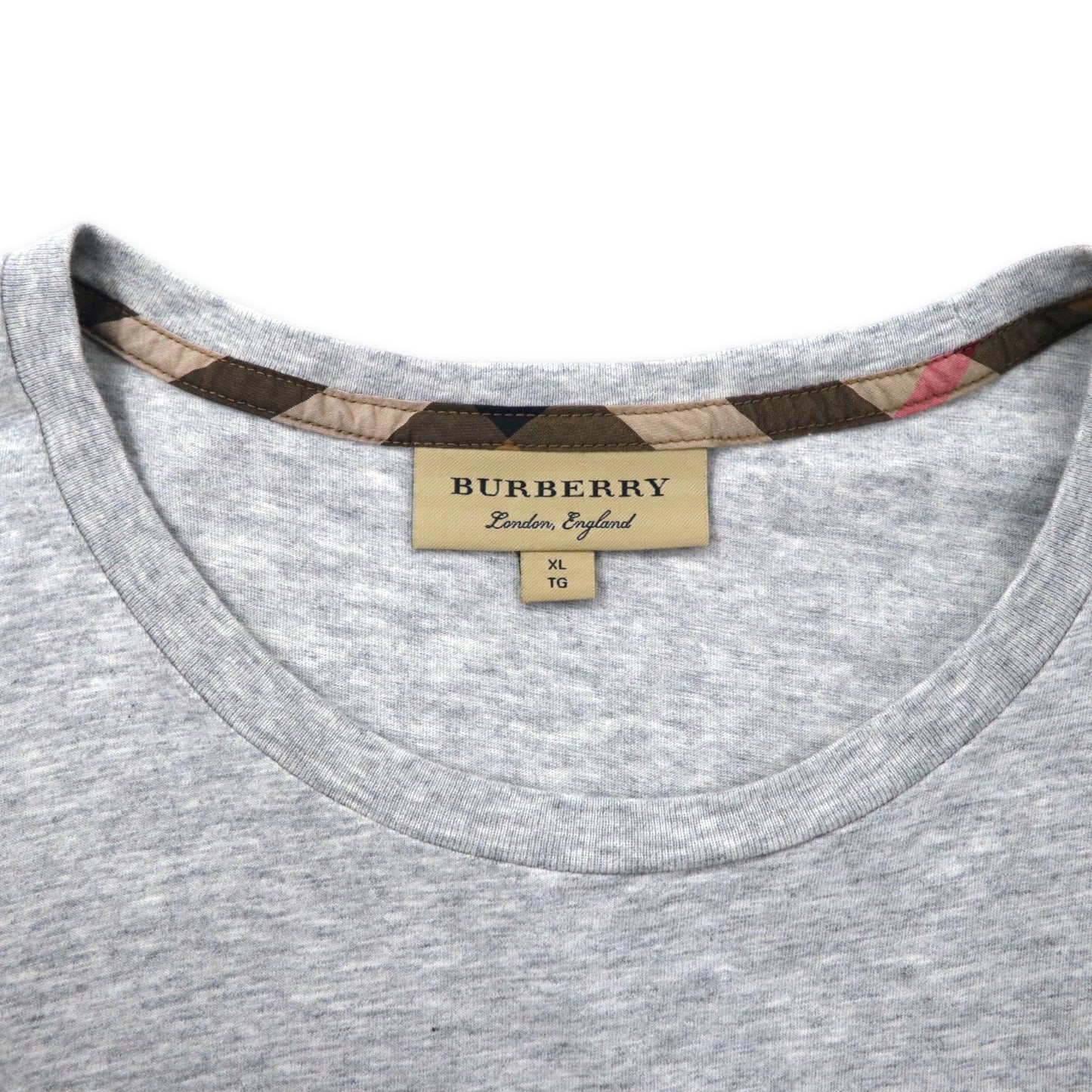 BURBERRY ワンポイントロゴ刺繍 Tシャツ XL グレー コットン