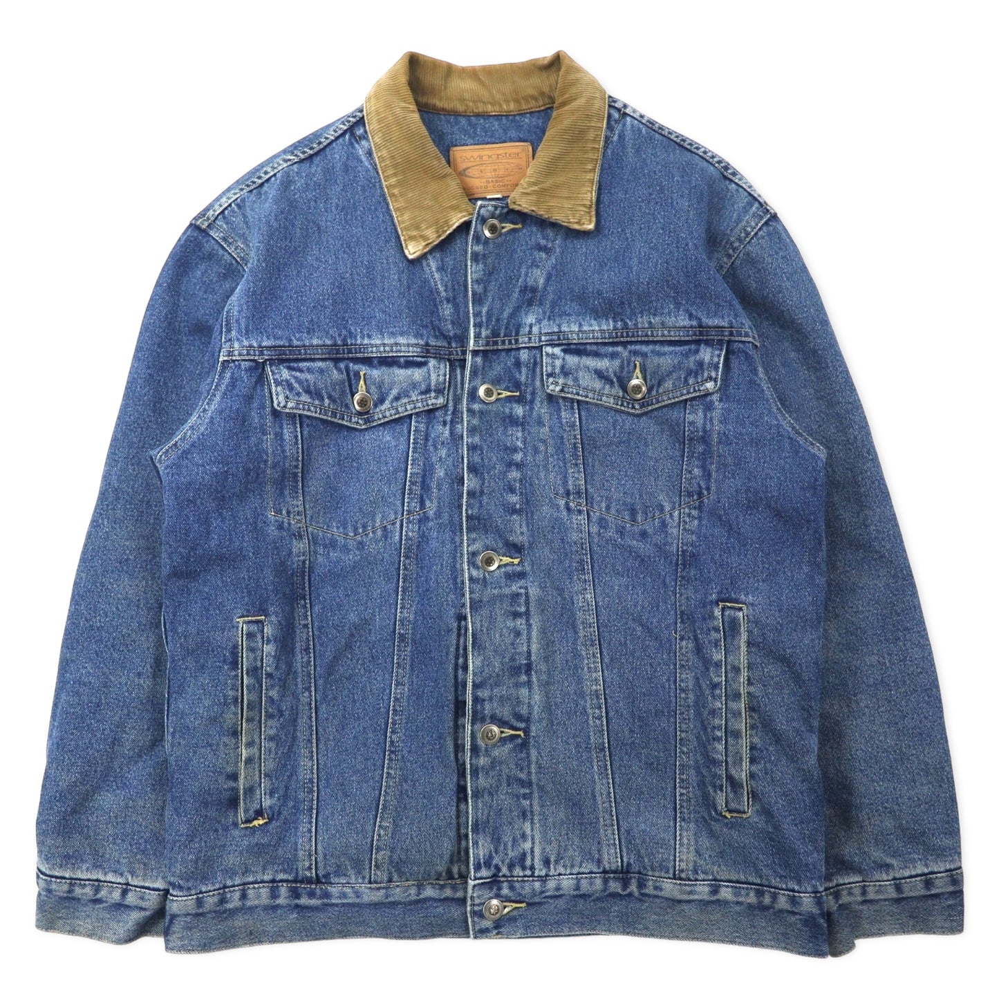 Swingster Denim Jacket G Jean M Blue Cotton Collar Corduroy