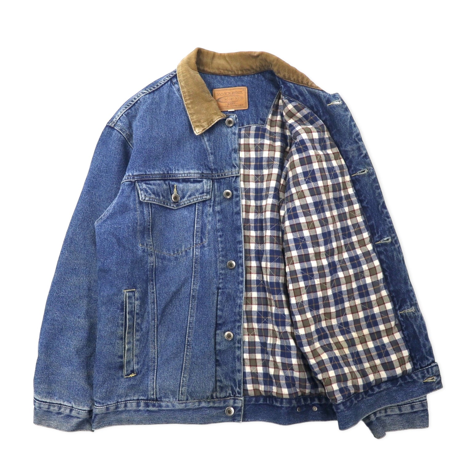 Swingster Denim Jacket G Jean M Blue Cotton Collar Corduroy