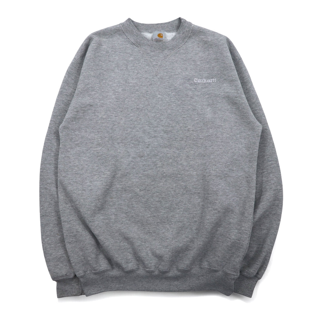 Carhartt 90s Crew Neck Sweatshirt L Grey Cotton One Point Logo Embroidery
