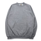 Carhartt 90s Crew Neck Sweatshirt L Grey Cotton One Point Logo Embroidery