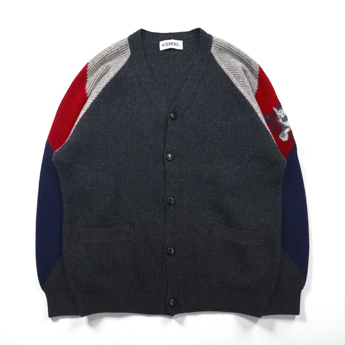 ICEBERG x DC COMICS Batman 90s Made in Italy Knit Cardigan, Size M, Wool