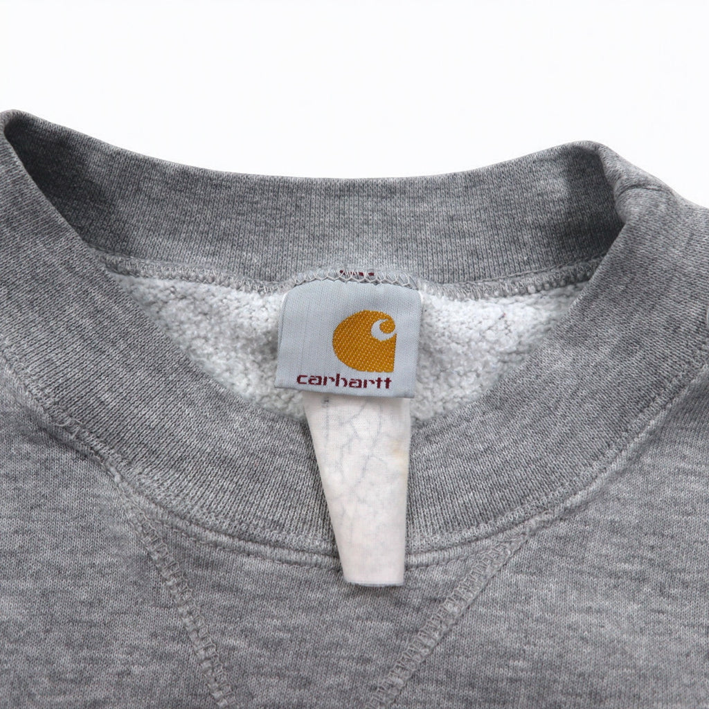 Carhartt 90s Crew Neck Sweatshirt L Grey Cotton One Point Logo Embroidery