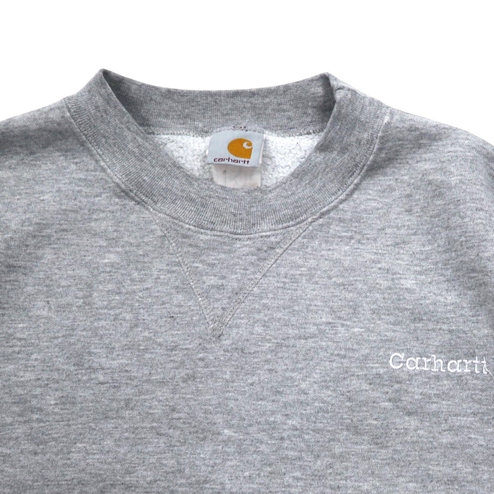 Carhartt 90s Crew Neck Sweatshirt L Grey Cotton One Point Logo Embroidery
