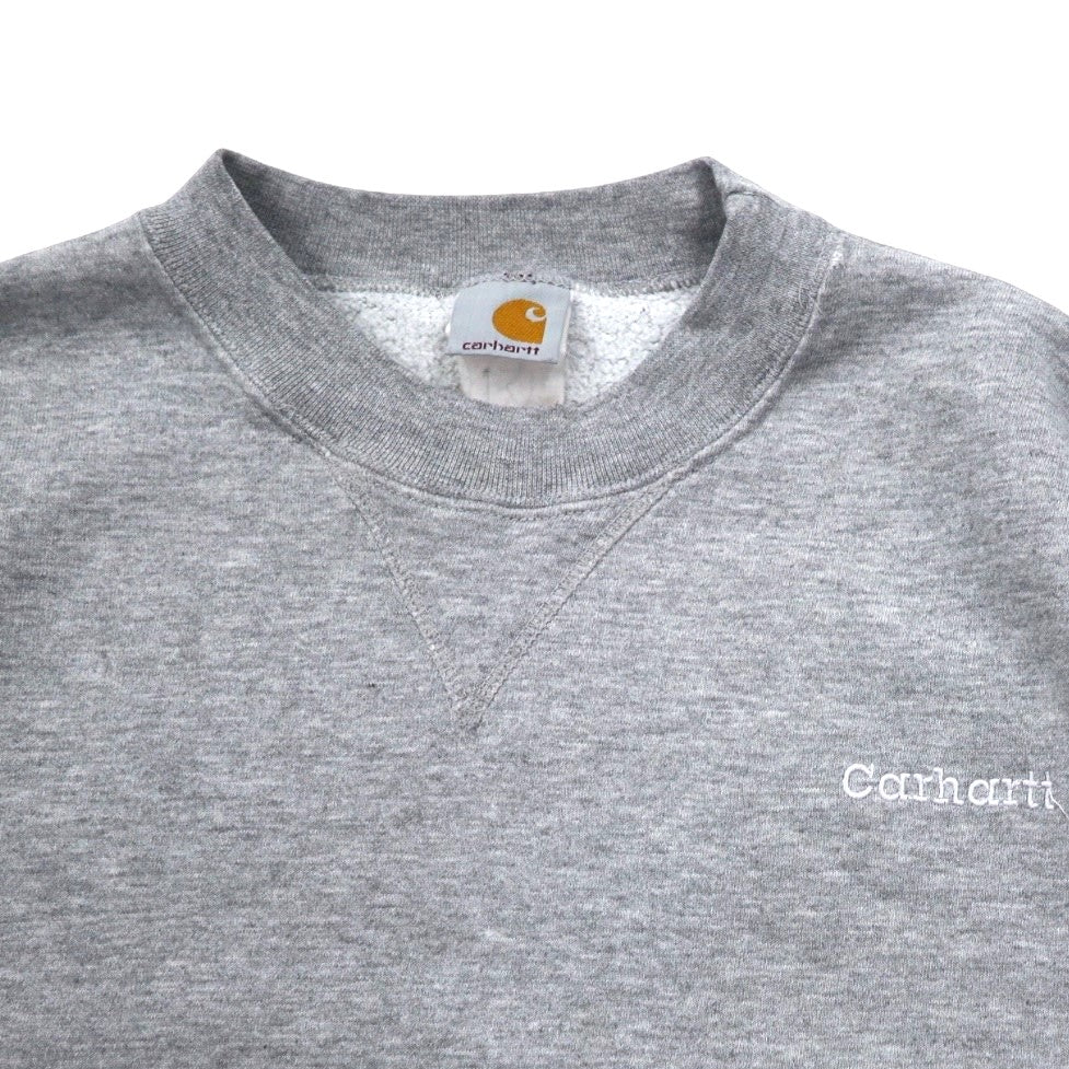 carhartt 90年代 クルーネック スウェット L グレー コットン ワンポイントロゴ刺繍