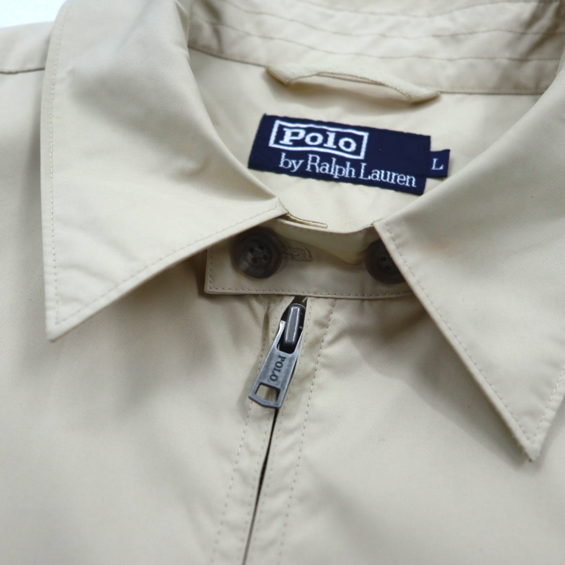 Polo by Ralph Lauren 90s Harrington Swing Jacket, Beige, Large, with Small Pony Embroidery