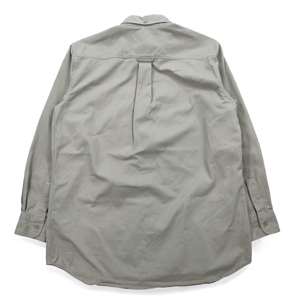 SAINT JAMES Button-down Chino Work Shirt, Medium, Beige, Cotton