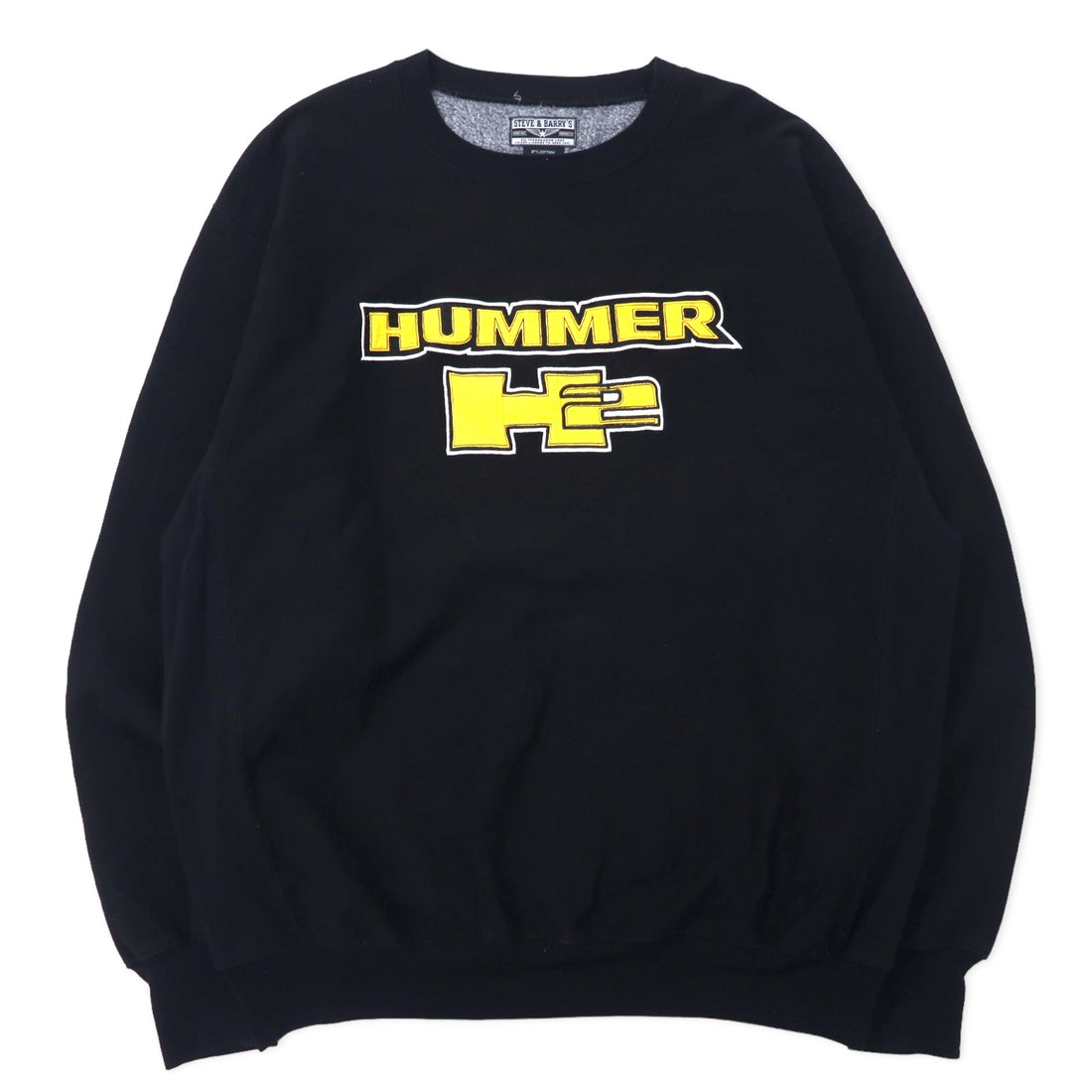 日本然リトテ-古着オンライン-STEVE & BARRY'S リバースウィーブ スウェット XL ブラック コットン 裏起毛 HUMMER ビッグサイズ-STEVE & BARRY'S Reverse Weave Sweatshirt XL Black Cotton brushed lining HUMMER Big Size