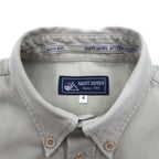 SAINT JAMES Button-down Chino Work Shirt, Medium, Beige, Cotton