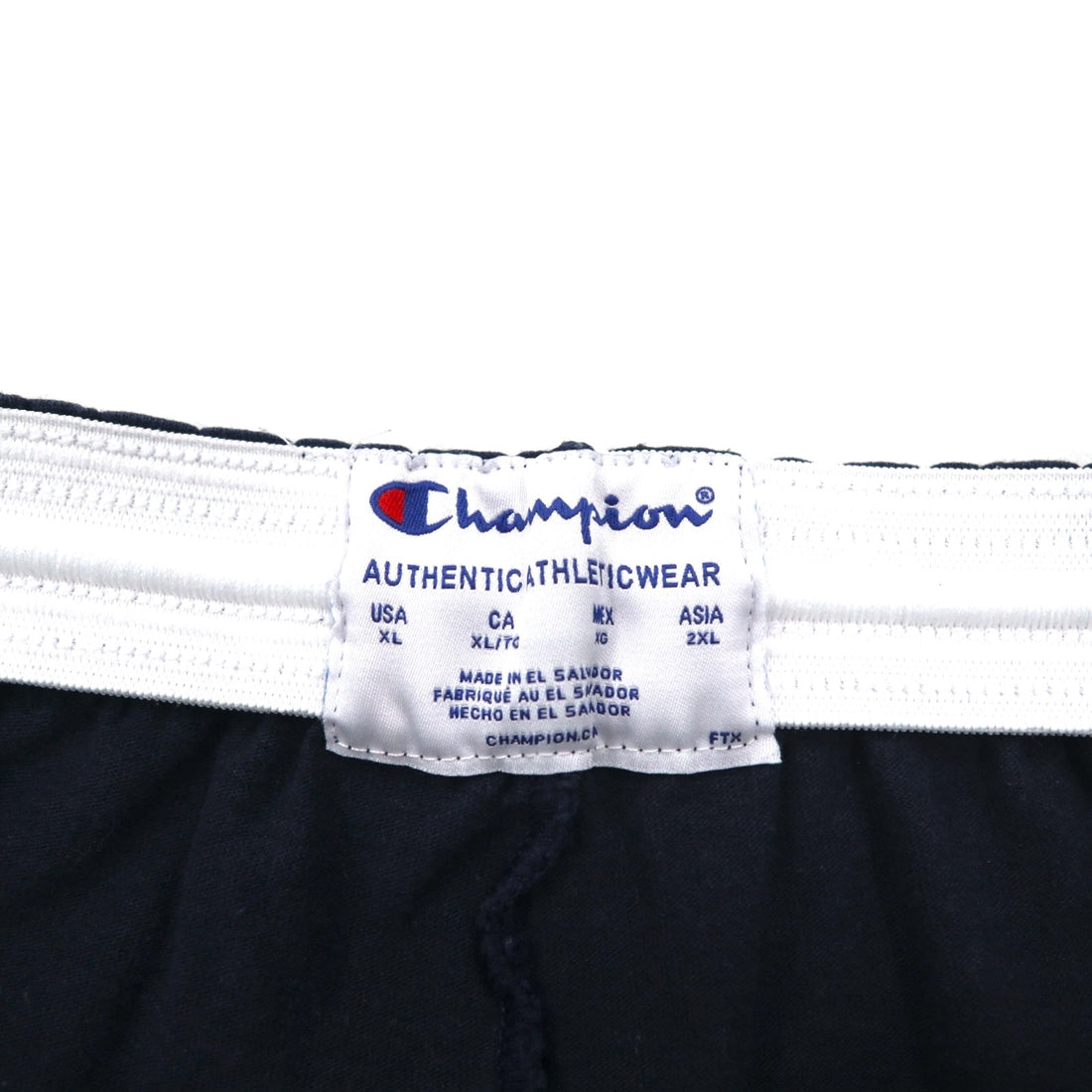 Champion イージー ショートパンツ ハーフパンツ 2XL ネイビー コットン エルサルバドル製