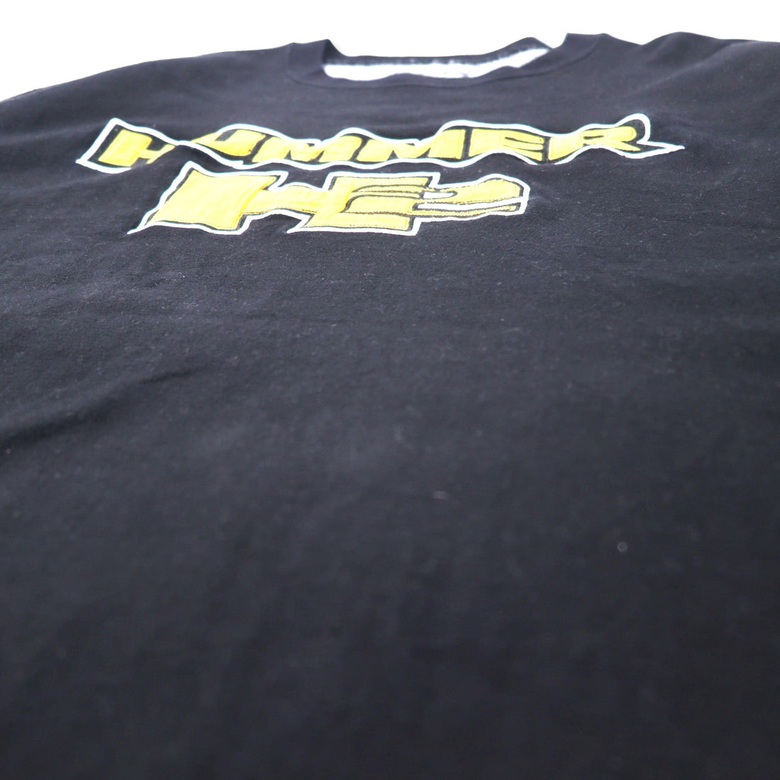 STEVE &amp; BARRY'S Reverse Weave Sweatshirt XL Black Cotton Brushed Back HUMMER Big Size