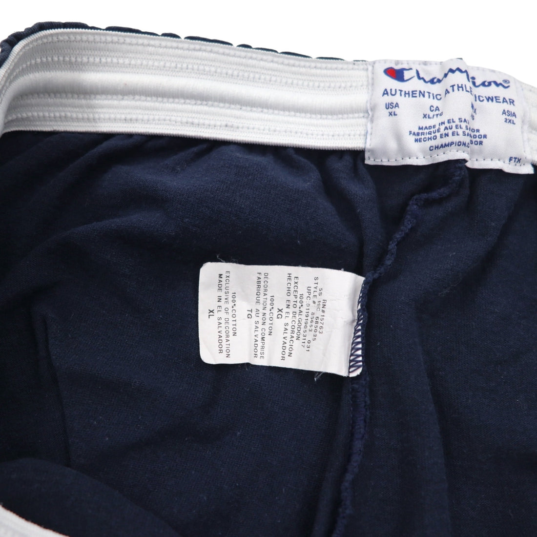 Champion イージー ショートパンツ ハーフパンツ 2XL ネイビー コットン エルサルバドル製