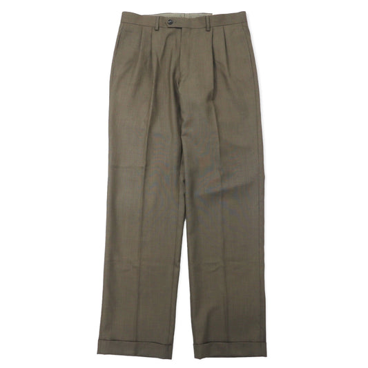 日本然リトテ-古着オンライン-LAUREN RALPH LAUREN 2タック スラックスパンツ 32 ブラウン ポリエステル WASHABLE 未使用品-LAUREN RALPH LAUREN 2 Tuck Slacks Pants 32 Brown Polyester WASHABLE Unused