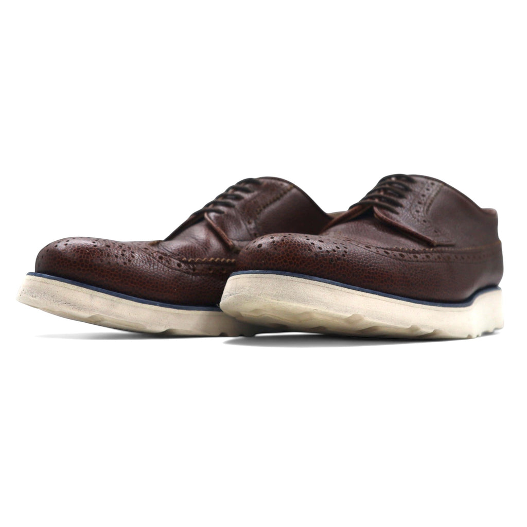 COMME des GARCONS SHIRT Wingtip Leather Shoes 27cm Brown Vibram Sole Leather Embossed MORFLEX W19600 MORFLEX