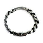 VERSANI 90s Vintage Iron Cross Kihei Chain ID Bracelet Silver 925