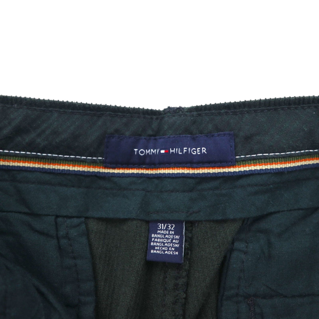 TOMMY HILFIGER Corduroy Chino Work Pants, Size M, Green, Cotton